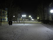 Зимняя ночь в городе Шахты, улица Шевченко