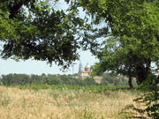 Country landscape of Rostov region, the church