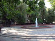 Fountain at the entrance to the city park